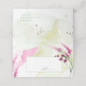 Carte De Placement Tableau d'aquarelle Mariage fleur sauvage Fuchsia  (Extérieur déplié)