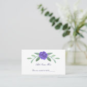 Carte De Placement Tableau de feuillage bleu violet Floral (Debout devant)
