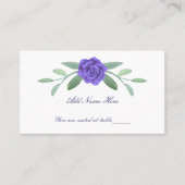 Carte De Placement Tableau de feuillage bleu violet Floral (Devant)