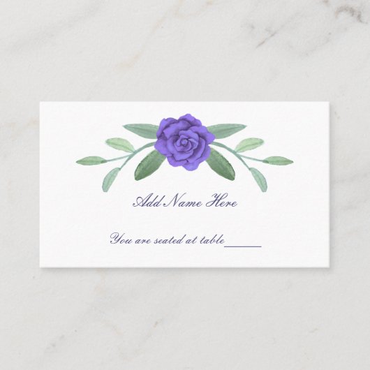 Carte De Placement Tableau de feuillage bleu violet Floral (Devant)