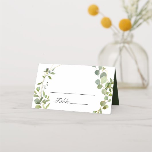 Carte De Placement Tableau de Mariage géométrique Eucalyptus moderne (Devant)