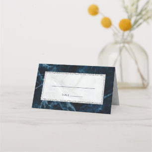 Carte De Placement Tableau des Mariages de Marbre blanc bleu marine