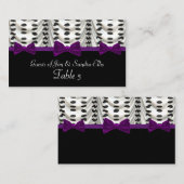 Carte De Placement Tableau des Pois noirs blancs violets (Devant / Derrière)