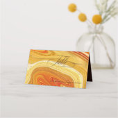 Carte De Placement Tableau Mariage Agate Abstrait Hot Orange ID827 (Devant)