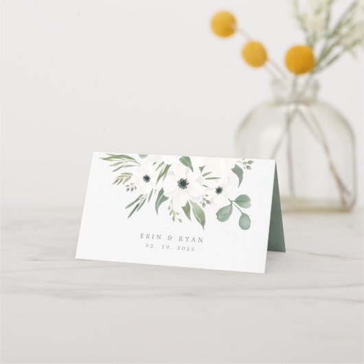 Carte De Placement Tableau Mariage Anemones Sage & Eucalyptus (Dos)