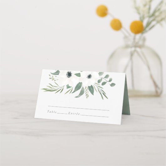 Carte De Placement Tableau Mariage Anemones Sage & Eucalyptus (Devant)