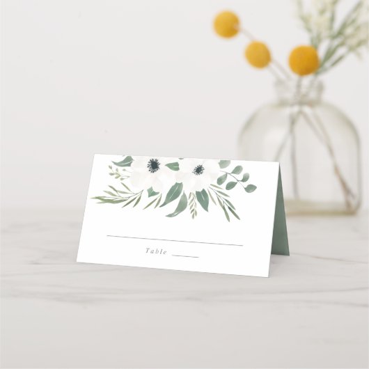 Carte De Placement Tableau Mariage Anemones Sage & Eucalyptus (Devant)