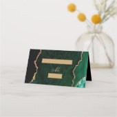 Carte De Placement Tableau Mariage de script de l'agate d'or Emerald (Devant)