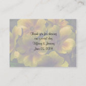 Carte De Placement Tableau Mariage des fleurs de Primrose jaune (Dos)