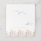 Carte De Placement Tableau Mariage du Fleur sauvage d'aquarelle Meado (Extérieur déplié)