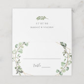 Carte De Placement Tableau Mariage géométrique Eucalyptus vert (Extérieur déplié)