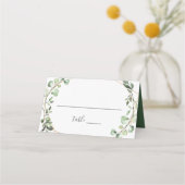 Carte De Placement Tableau Mariage géométrique Eucalyptus vert (Devant)