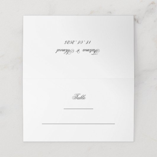 Carte De Placement Tableau Mariage musulman minimal blanc élégant (Extérieur déplié)