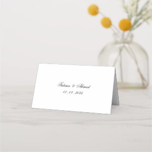 Carte De Placement Tableau Mariage musulman minimal blanc élégant