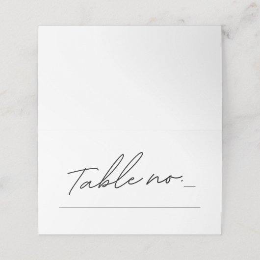 Carte De Placement Tableau Mariage noir et blanc tout simplement élég (Extérieur déplié)