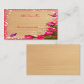Carte De Placement Tableau Mariage rose rose papillon rustique (Devant / Derrière)