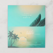 Carte De Placement Tableau Mariage Tropical Isle Sunrise ID Turquoise (Extérieur déplié)