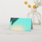 Carte De Placement Tableau Mariage Tropical Isle Sunrise ID Turquoise (Dos)