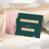 Carte De Placement Tableau Mariage vert émeraude rose or rose