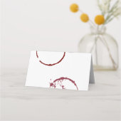 Carte De Placement Tache de vin rouge foncé rustique pour mariage (Dos)
