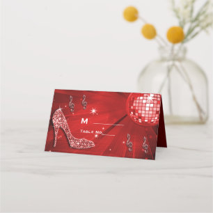 Carte De Placement Talons Étincelants, Musique, Disco Ball Party