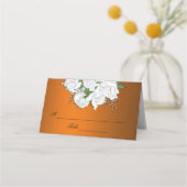 Carte De Placement Tangérine métallique et Mariage Rose (Devant)