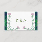 Carte De Placement Tartan écossais traditionnel et chardon écossais (Dos)