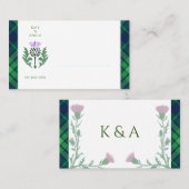 Carte De Placement Tartan écossais traditionnel et chardon écossais (Devant / Derrière)