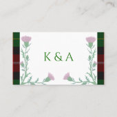 Carte De Placement Tartan écossais traditionnel et chardon écossais (Dos)