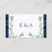 Carte De Placement Tartan écossais traditionnel et chardon écossais (Dos)