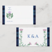 Carte De Placement Tartan écossais traditionnel et chardon écossais (Devant / Derrière)