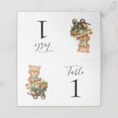 Carte De Placement Teddy Bear Blue Rustic Floral (Extérieur déplié)