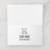 Carte De Placement Teddy Bear Rose Floral Rustic Party Place Card (Intérieur déplié)