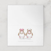 Carte De Placement Teddy ours lesbienne mariage mignon blanc (Extérieur déplié)