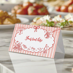 Carte De Placement Tente de nourriture d'anniversaire pour pâtes ital