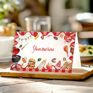 Carte De Placement Tente de nourriture pour Baby Shower BBQ Cookout