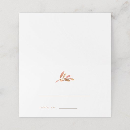 Carte De Placement Terracotta Automne Feuilles Mariage Plié (Extérieur déplié)