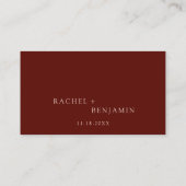 Carte De Placement Terracotta Bohême Mariage traditionnel moderne (Dos)