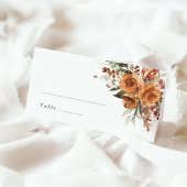 Carte De Placement Terracotta Boho Rose Floral Wedding Name