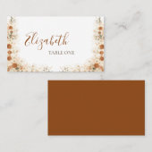 Carte De Placement Terracotta Calla Lily Mariage | Aquarelle Boho (Devant / Derrière)