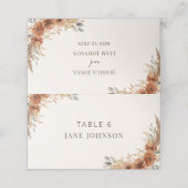 Carte De Placement Terracotta Fall Floral Numéro de table Mariage (Extérieur déplié)