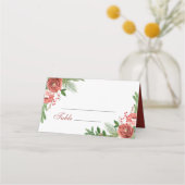 Carte De Placement Terracotta Floral Pine de Noël Mariage (Devant)
