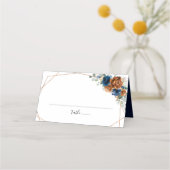 Carte De Placement Terracotta Marine Bleu Vert Mariage géométrique (Dos)