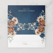 Carte De Placement Terracotta Marine Bleu Vert Mariage géométrique (Extérieur déplié)