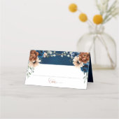 Carte De Placement Terracotta Marine Bleu Vert Mariage géométrique (Devant)