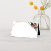 Carte De Placement Terracotta Marine Bleu Vert Mariage géométrique Pl (Devant)