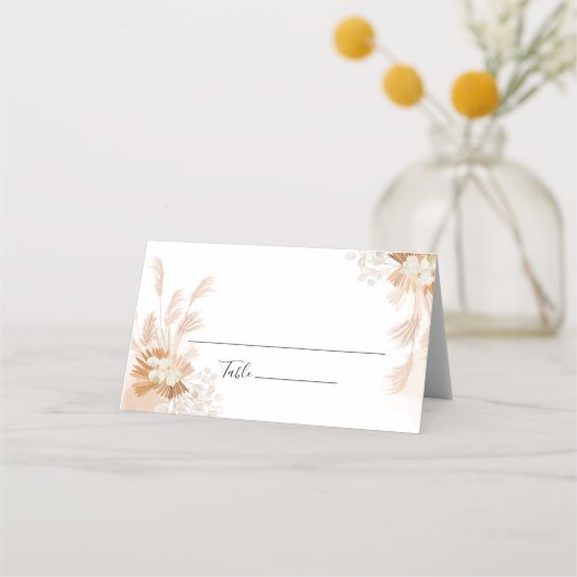 Carte De Placement Terracotta Pampas Mariage botanique en herbe (Devant)