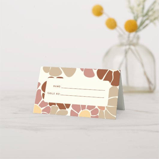 Carte De Placement Terracotta Retro Super Boho Chic Floral Mariage (Devant)
