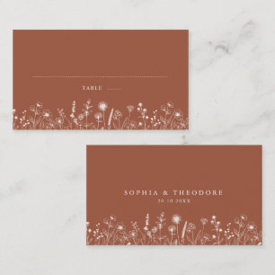 Carte De Placement Terracotta Rustic Floral Automne Fleur sauvage Mar