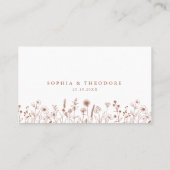 Carte De Placement Terracotta Rustic Floral Automne Fleur sauvage Mar (Dos)